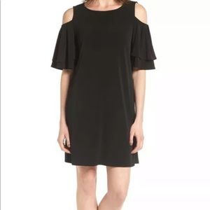 Halogen 2 XS Dress Solid Black Cold Shoulder
